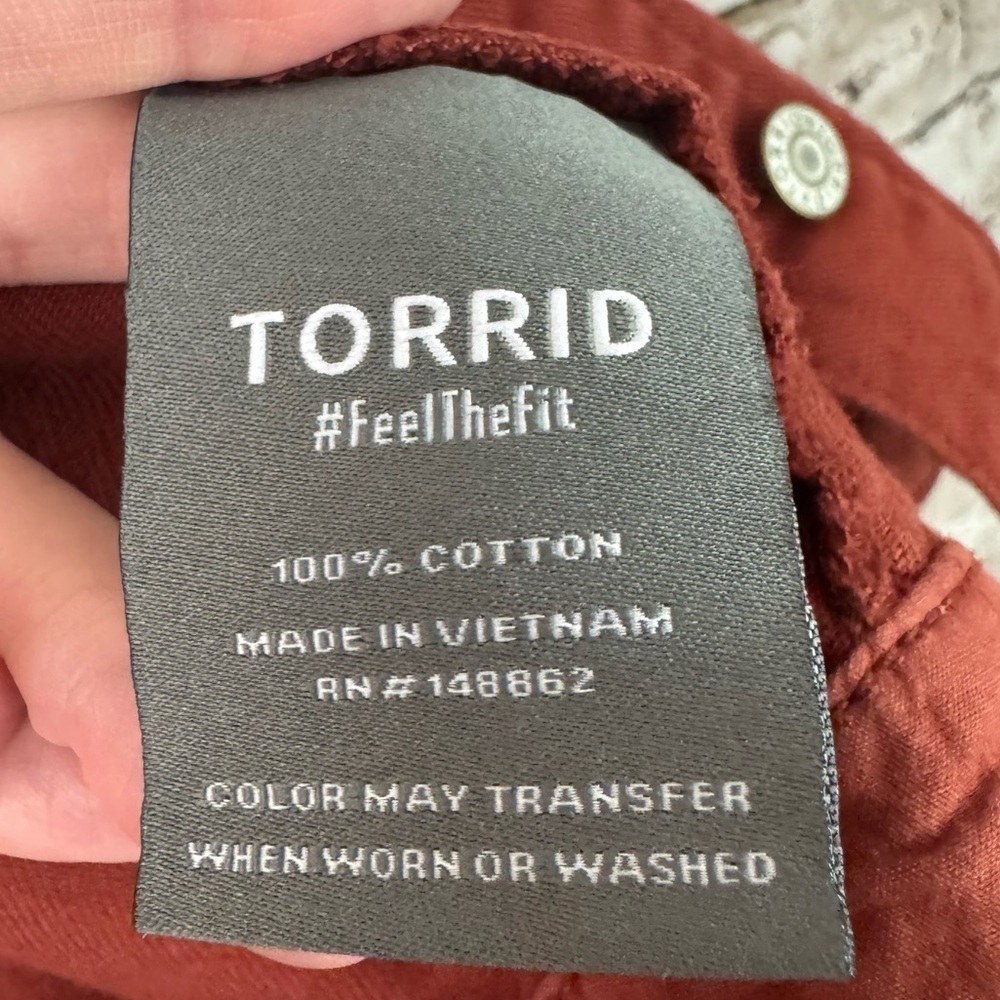 Torrid Women's Size 00 M Fired Brick Denim Jean Shaket 100% Cotton SOLD OUT - Picture 7 of 11